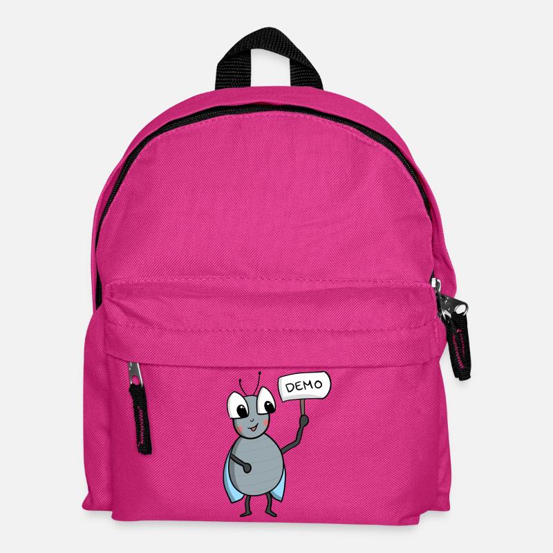 Fliege mit DEMO Schild - Kinder Rucksack - Fuchsia