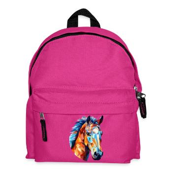 Cheval Polygone Tête De Cheval Chevaux - Sac à dos Enfant - fuchsia - Devant