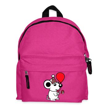 Mouse Birthday Party Birthday Party Party Hat - Kids' Backpack - fuchsia - Front