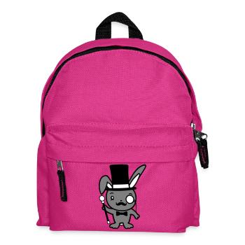 Mr. Bunny Gentleman Top Hat Monocle Glasses - Kids' Backpack - fuchsia - Front