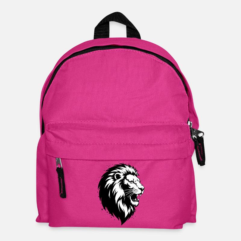Verrückter Leon - Kinder Rucksack - Fuchsia