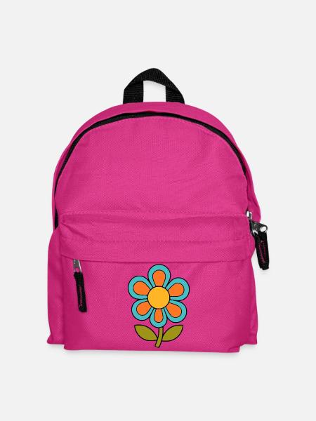 70er Jahre Blume Muster Retro flowerpower - Kinder Rucksack - Fuchsia