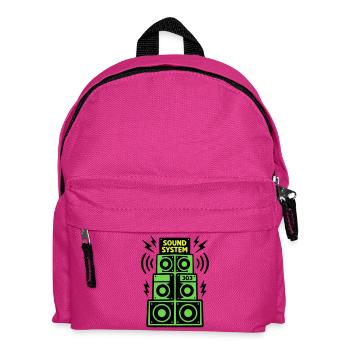 Sound System Speaker Techno Festival DJ - Kids' Backpack - fuchsia - Front