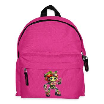 Garden Robot Art | Whimsical Fruit Design - Kids' Backpack - fuchsia - Front