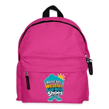 Recess Duty Teacher Weather App With Shoes Humor - Kids' Backpack - fuchsia - Front