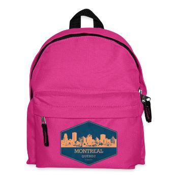 Montreal Skyline Retro Badge - Kinder Rucksack - Fuchsia - Vorne