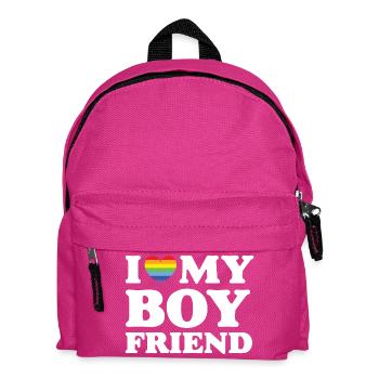 I Love My Boyfriend - LGBTQ - Kids' Backpack - fuchsia - Front