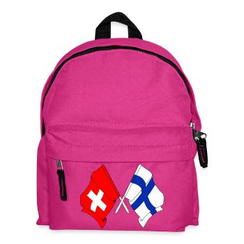 Flagge der Schweiz und Flagge Finnlands - Kinder Rucksack - Fuchsia - Vorne