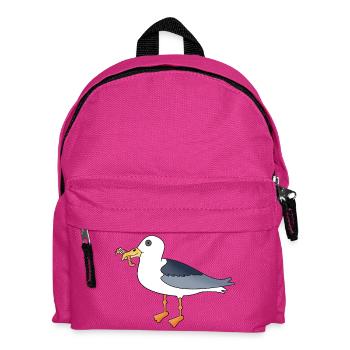 Seagull with lugworm in its beak - Kids' Backpack - fuchsia - Front