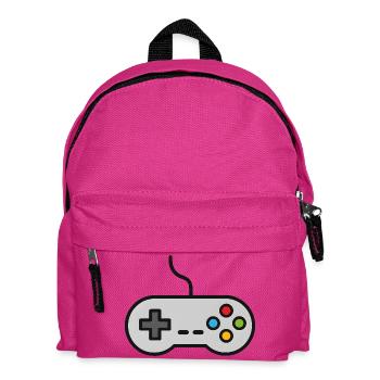 Retro Control Silhouette Gamer Spielkonsole - Kinder Rucksack - Fuchsia - Vorne