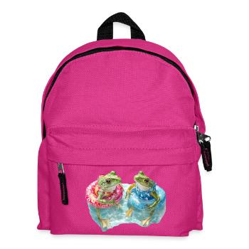 Deux grenouilles dans le ring de nage - Sac à dos Enfant - fuchsia - Devant