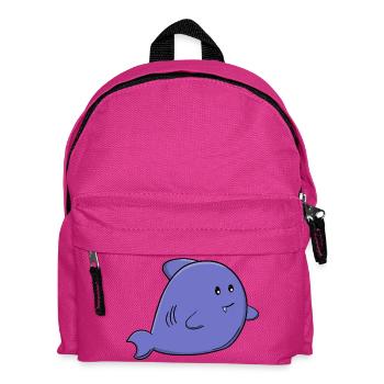 Cute Blue Shark Adorable Kawaii Ocean Animal - Kids' Backpack - fuchsia - Front