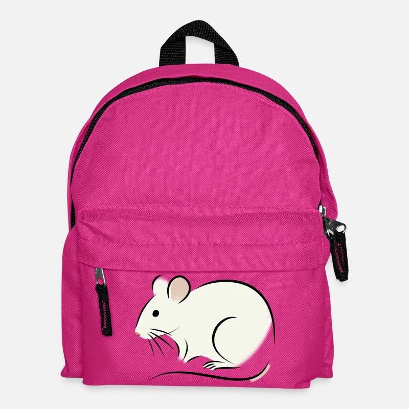 white rat - Kids' Backpack - fuchsia