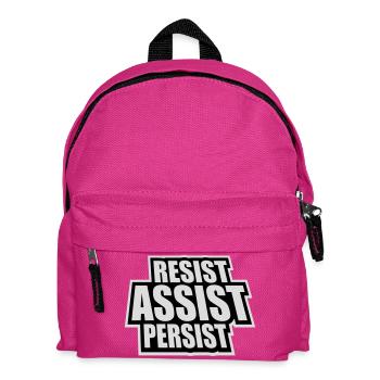 Résistez Assistez Persister Activisme Logo de motivation - Sac à dos Enfant - fuchsia - Devant