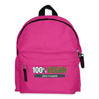 100% Vegan Zéro Cruauté - Sac à dos Enfant - fuchsia - Devant
