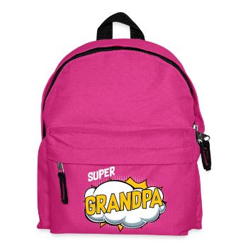 Motif de bande dessinée Super Grandpa - Sac à dos Enfant - fuchsia - Devant