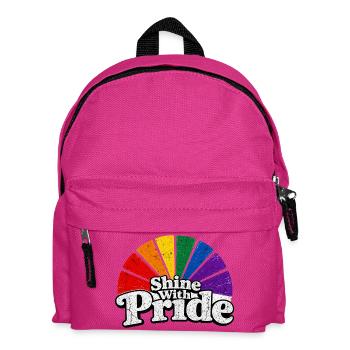 Shine With Pride LGBTQ Statement Retro CSD Fan - Kids' Backpack - fuchsia - Front