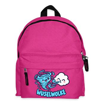 Wuselwolke – Lustiges Wind & Wolken Kinder Motiv - Kinder Rucksack - Fuchsia - Vorne