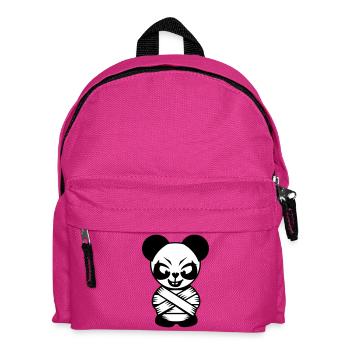 Panda bear with straitjacket and crazy eyes - Kids' Backpack - fuchsia - Front