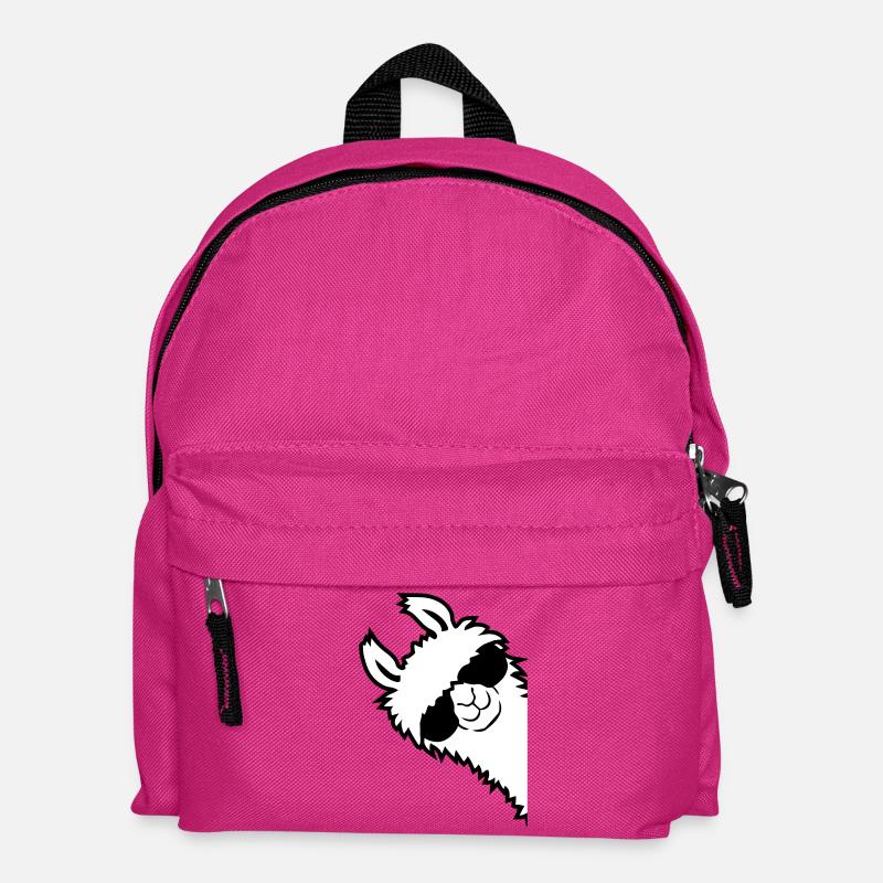 Alpaka guckt seitlich - Kinder Rucksack - Fuchsia
