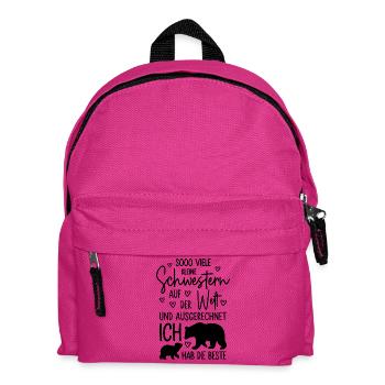 Mädchen Schwestern Bären Beste kleine Schwester - Kinder Rucksack - Fuchsia - Vorne