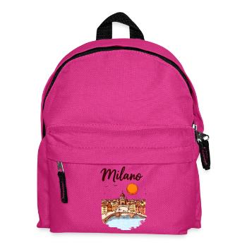 Mailand Skyline – Italiens Mode- und Designmetrop - Kinder Rucksack - Fuchsia - Vorne