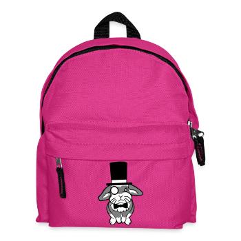 Mr. Bunny Gentleman Top Hat Monocle Glasses - Kids' Backpack - fuchsia - Front