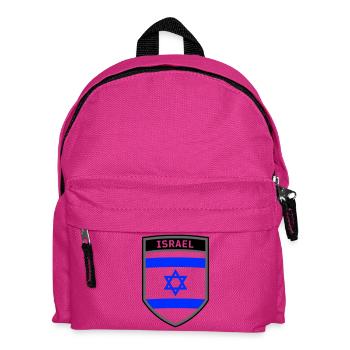 Israel Coat of Arms Star of David Jewish Flag Shield - Kids' Backpack - fuchsia - Front