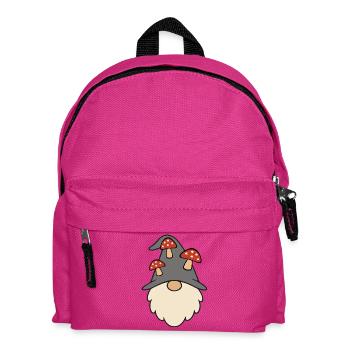 Nain de jardin automnal avec motif de champignons - Sac à dos Enfant - fuchsia - Devant
