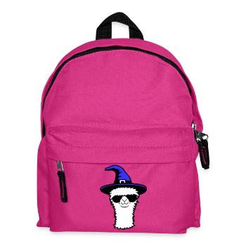Lama Cool Hexenhut Sonnenbrille Halloween Alpaka - Kinder Rucksack - Fuchsia - Vorne