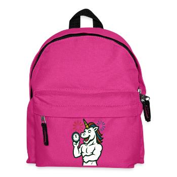 Mascotte illustrée du Temps de la Licorne Forte - Sac à dos Enfant - fuchsia - Devant