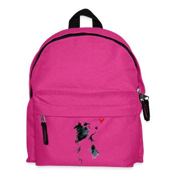 Border Collie Watercolor Heart Dog Gift - Kids' Backpack - fuchsia - Front