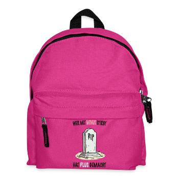Wer mit Minus stirbt, hat Plus gemacht - Kinder Rucksack - Fuchsia - Vorne