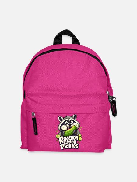 Waschbär isst Gurken-Pickles - Kinder Rucksack - Fuchsia