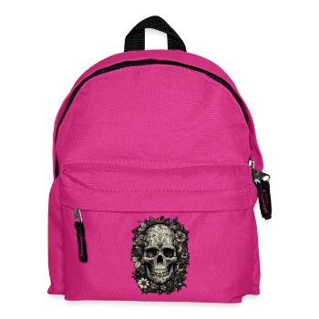 Crâne bohème cool avec tatouages et fleurs - Sac à dos Enfant - fuchsia - Devant