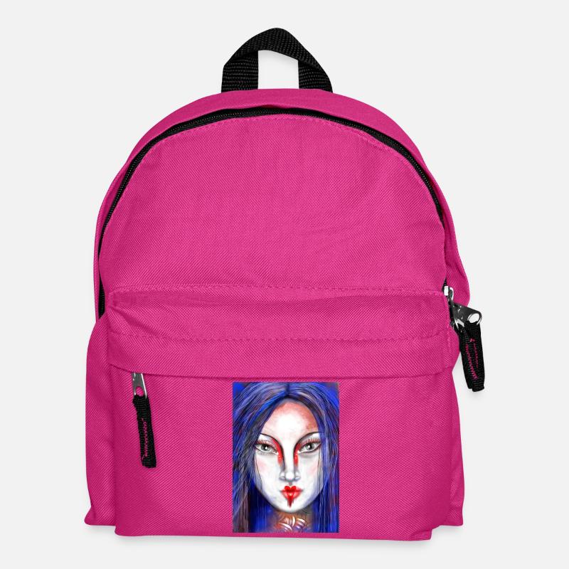 Farbkontrollierte Masken berührte Kunst - Kinder Rucksack - Fuchsia