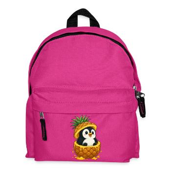Cute Penguin Cartoon Pineapple Fruit Whimsical - Kids' Backpack - fuchsia - Front