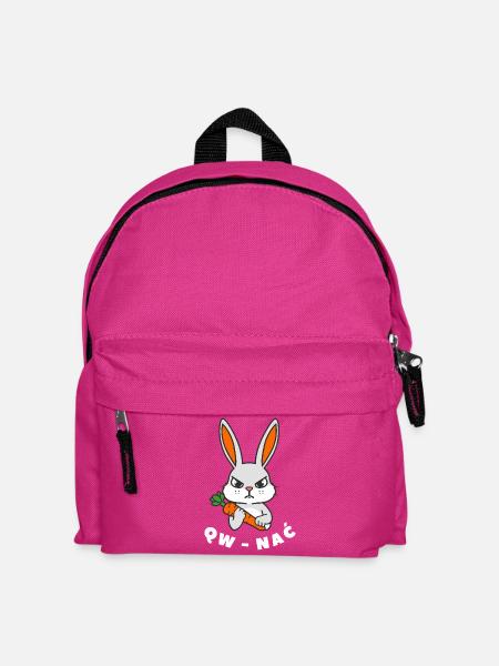 QW_NAC_SZARY_Z_BIALYM_NAPISEM - Kinder Rucksack - Fuchsia