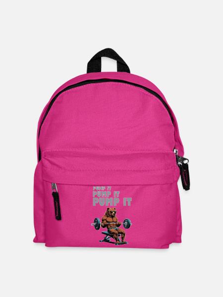 Powerbär im Fitness-Look - Kinder Rucksack - Fuchsia