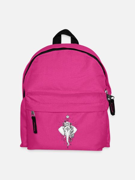 Blumen-Elefantenmandala-Schmuck - Kinder Rucksack - Fuchsia