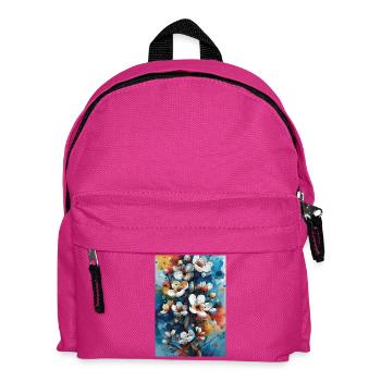 Bright Watercolor Flowers - Kids' Backpack - fuchsia - Front