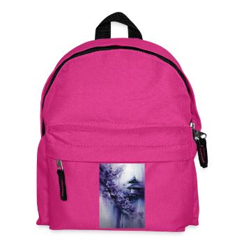 Purple Pagoda and Flowers - Kids' Backpack - fuchsia - Front