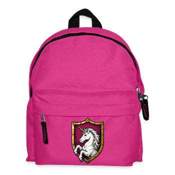 Einhorn Schutzschild Motiv - Kinder Rucksack - Fuchsia - Vorne