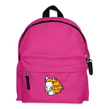 Horse Cute Pony Foal Long Hair Cute Comic - Kids' Backpack - fuchsia - Front