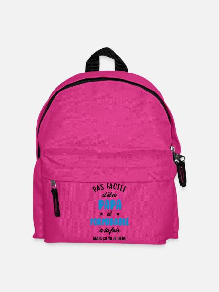 Papa - Fête des Pères - Anniversaire - Bébé - Sac à dos Enfant - fuchsia