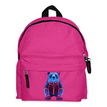 Neon Bear in Cyber Design - Kids' Backpack - fuchsia - Front