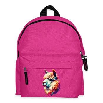 Polygonal Alpaca - Kids' Backpack - fuchsia - Front