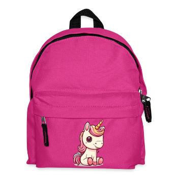 Niedliches Einhorn mit rosa Mähne - Kinder Rucksack - Fuchsia - Vorne