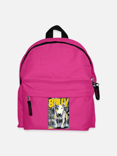 Bullterrier – Urbaner Streetdog im Comicstyle - Kinder Rucksack - Fuchsia