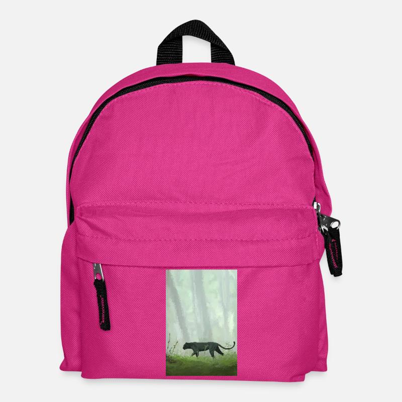 Retro Pixel Art Jungle Panther - Kinder Rucksack - Fuchsia
